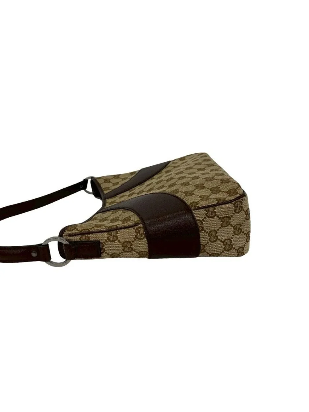 Gucci GG Pattern Canvas Leather Shoulder Bag Mini Tote Brown - Picture 5 of 10